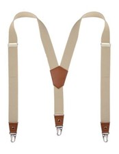Suspenders for Men Heavy Duty Snap Hooks with 1.4 Inch 47" : 28"- 47" Khaki