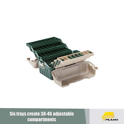 Plano 6-Tray Hip Roof Large Tackle Storage Box, Green/Sand