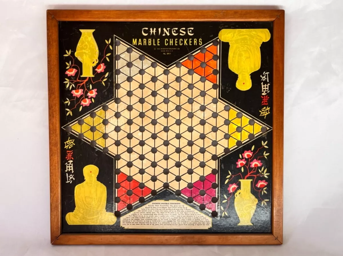 Antique wooden chinese checker board deals