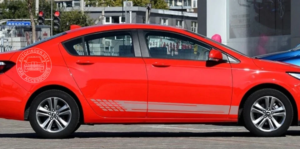 Calcomanías de vinilo con gráficos rayas deportivas para puertas de auto Chevrolet Cruze Foto 4 de 4