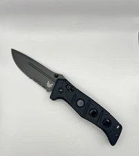 Benchmade Adamas AXIS Lock Knife Black G-10 (3.8" Gray Serr blade) 275SGY-1