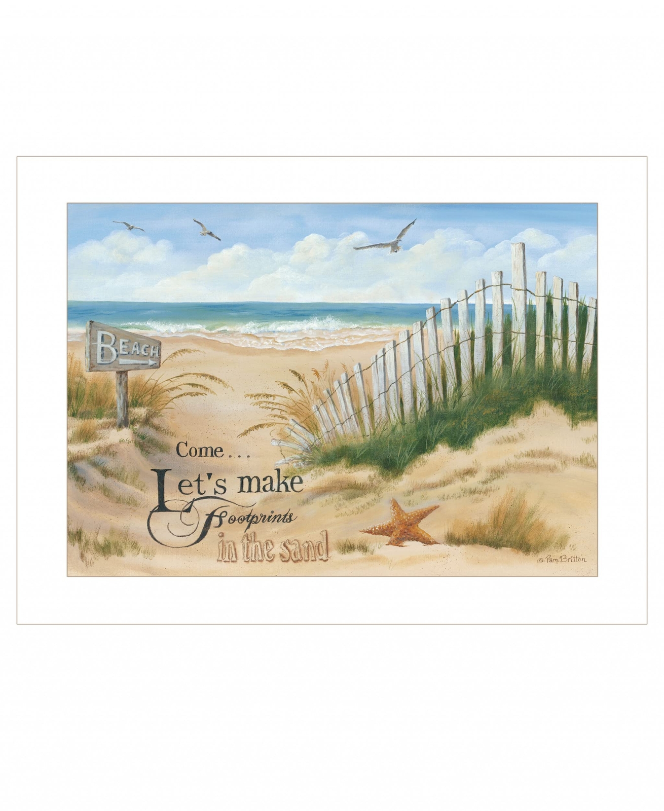 Отпечаток ноги 1 Настенный принт в белой рамке