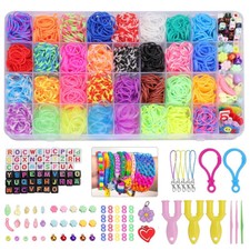 4800pcs Rubber Loom Bands Kit Children Mult-color Make Woven Bracelet DIY Gift .