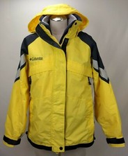 Columbia Womens Core Interchange 3 in 1 Coat Jacket Size Medium Yellow Hood Zip