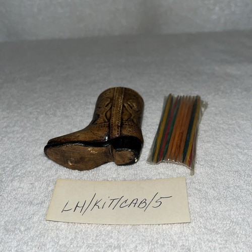 Vintage Mini Western Cowboy Boot Tooth Pick Holder - Picture 5 of 5