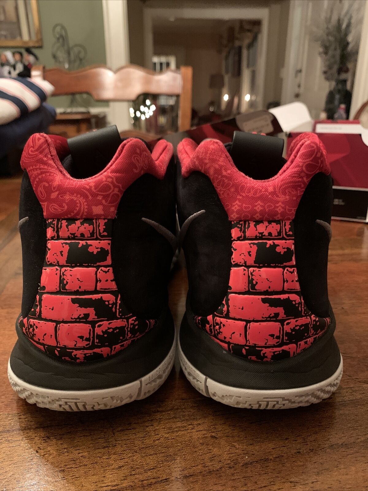 Nike Kyrie 4 | Black/Dark Grey/Red | Size: 13 Men… - image 4