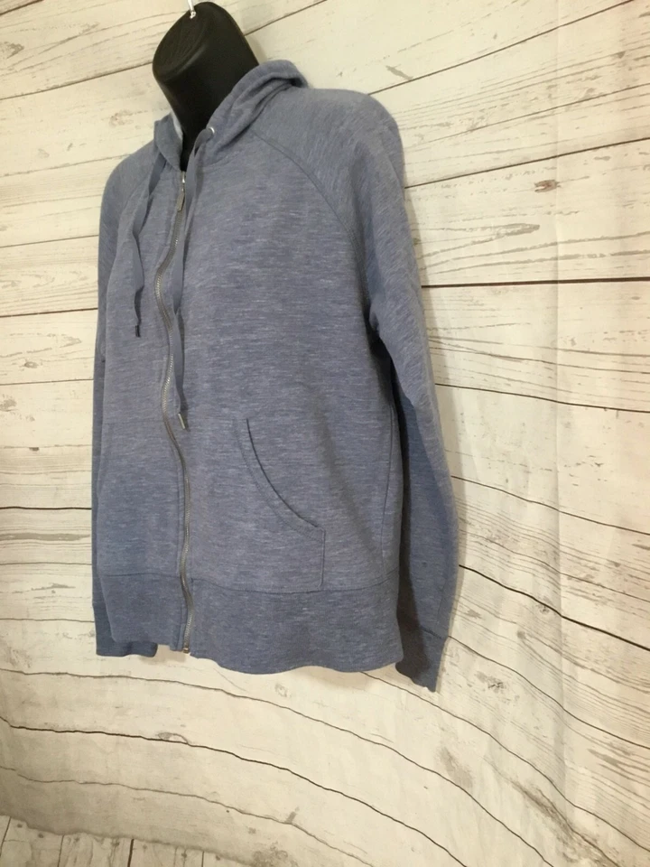 Eddie Bauer 女式连帽衫全拉链蓝色斑点棉蓝色 M 码中号 — 第 2/4 张图片