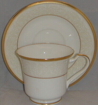Set of 3 Noritake White Palace Footed Cup & Saucer Sets