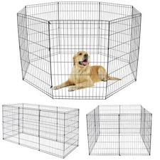 8 Panels Dog Playpen Tall Large Crate Fence Pet Play Pen Exercise Cage 36 Inch