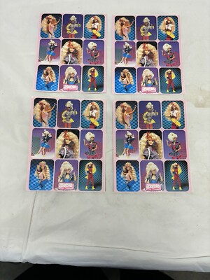 4) NOS Vintage 1990s Barbie Sticker Sheets - 36 TOTAL - Gibson