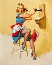 GIL ELVGREN Pin-Up Poster or Canvas Print "What a Line!" #114