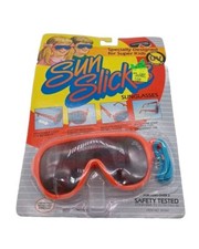 Vtg Sun Slick Sunglasses Blocks   UV Ray's 1987 Break Free Strap Adjustable KID