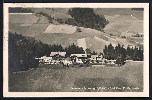 Lauperswil i. E., Gasthof Kurhaus Moosegg von Fr. Schmalz, Ansichtskarte 1927