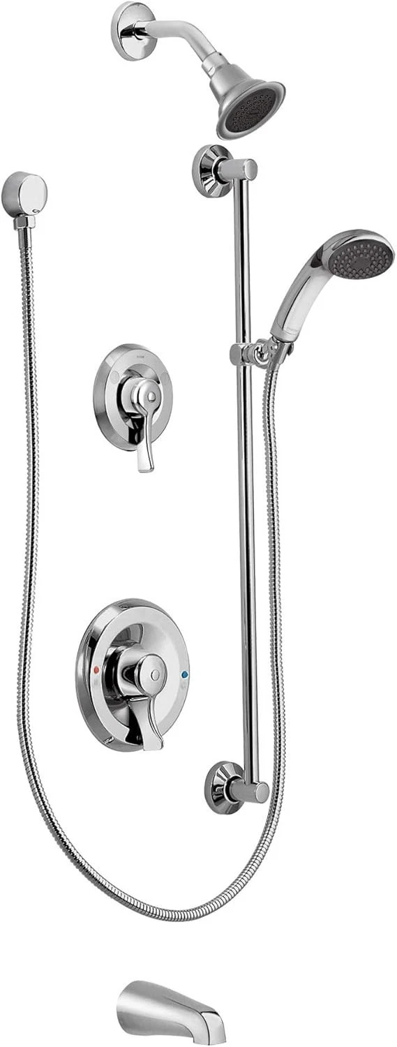 Moen 8343 Two-Handle Posi-Temp Showerhead and Handheld Showerhead in Chrome