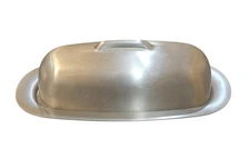 Crate & Barrel 18/8 Stainless Steel Butter Dish Single Bar Preowned