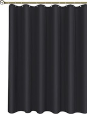Versatile Black Shower Curtain Liner 60" x 72" - Quick Dry Wrinkle Free Fabric