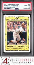2021 TOPPS HERITAGE THE GREAT ONE #8 ROBERTO CLEMENTE HOF POP 2 PSA 10