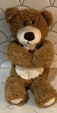 First  Main Tender Teddy Brown Bear Plush Stuffed Animal Red Heart 11 1/2  
