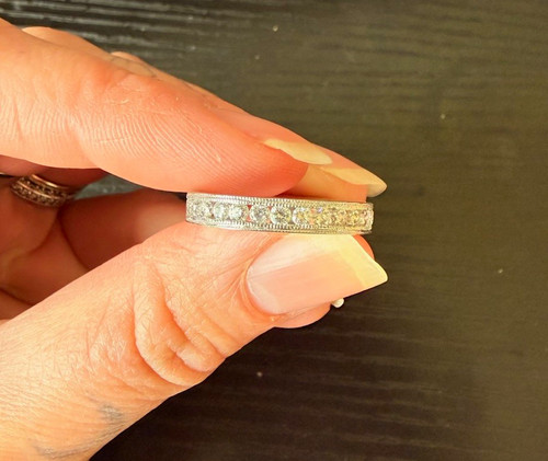 Platinum 950 Channel-Set Round Diamond Eternity Band Ring 7 1.00tcw
