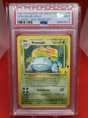 2021 Pokemon Celebrations Classic Coll Base Set #15 Venusaur Holo PSA MINT 9 TCG
