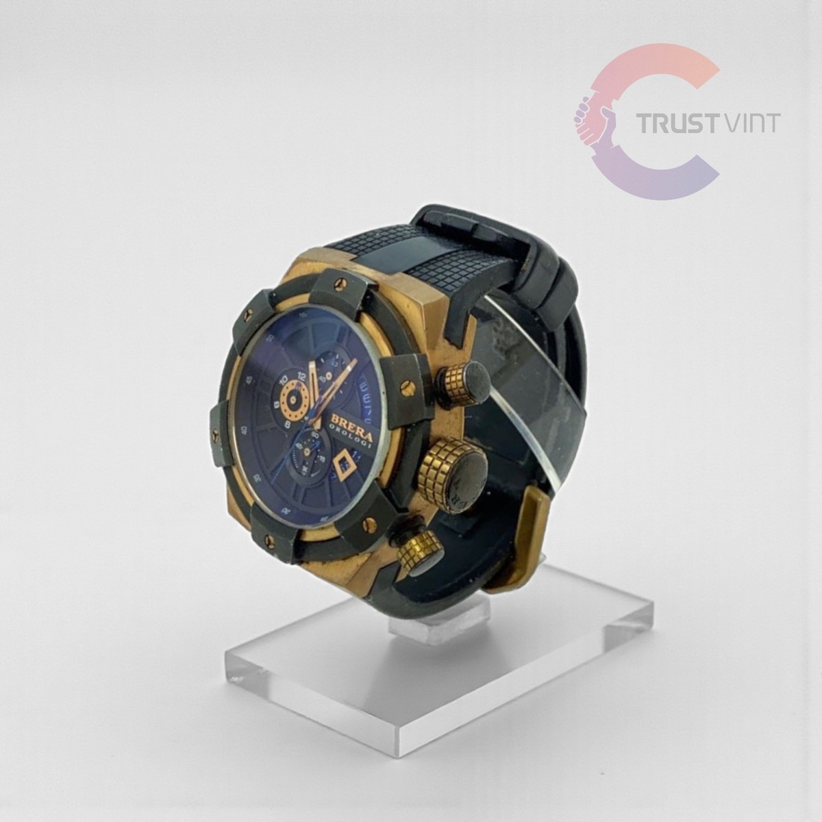 BRERA OROLOGI / クォーツ腕時計/デジアナ/--/BLK/BLK/BRSSC49 Brera Orologi BRSSC49 Men's Chronograph Quartz Watch Used | eBay