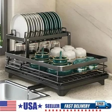 Dish Drying Rack Kitchen Stainless Steel Organizer.Dish Bowl Drainer StorageRack