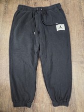 Nike Air Jordan Jumpan Flight Heavyweight Joggers Sweatpants Black Large Cropped