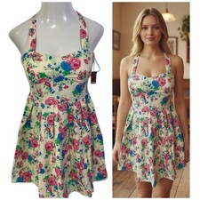 NoBo Dress Womens Sz Large Cottagecore Floral Butterfly Boho Coastal Summer Date