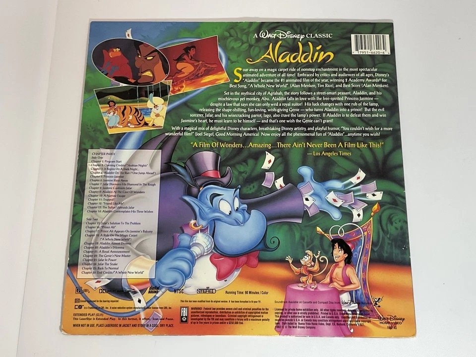 Aladdin Laser Disc Movie Walt Disney Classic - Image 2 of 4