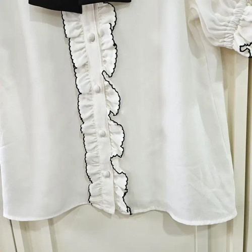 Ank Rouge Ribbon Frill Blouse