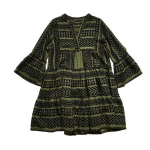 devotion twins embroidered ella tunic dress ELLA MIDI - BLUE/OFFWHITE main image 1