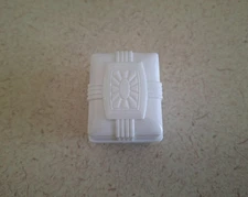 Vintage Ring Box Jeweler Presentation Hinged, Lidded, Footed - Blue Velvet Lined