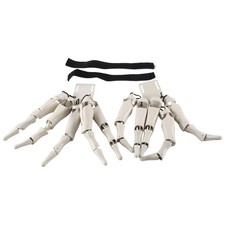 1 Set White Plastic Realistic Skeleton Hands Finger Glove W6M57221