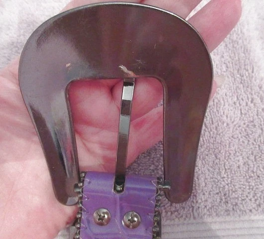 Cinturón Calavera BB Simon Talla 34 Cristales Swarovski Cuero Brillante Gótico Rocker Motociclista Foto 4 de 4