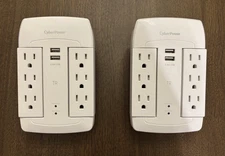 2 Pack Surge Protector 6 Swivel Outlets+2 USB Ports White Model P6WSU 15A 125Vac