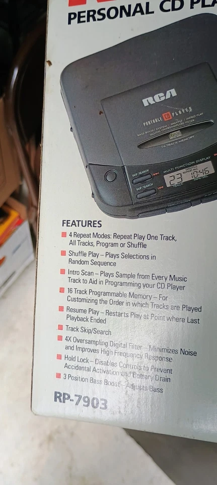 RCA RP-7903, портативный проигрыватель компакт-дисков компакт-дисков с 16 дорожками памяти, НОВЫЙ - Изображение 4 из 4