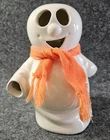 McCoy Pottery Ceramic Halloween White Ghost Candleholder W/Scarf