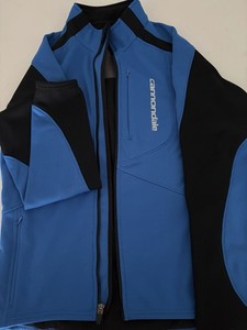 Cannondale Men’s Cycling Jacket L Blue/Black Full Zip Logo Band Collar 190
