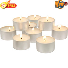 BURN Unscented Tealights Candles Unscented Long Burning White Smokeless 50 Pack