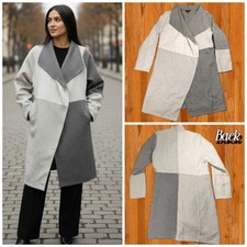 Alfani Trenchcoat i Grå Lapptäcke Ullblandning Dam Storlek Liten/Medel 