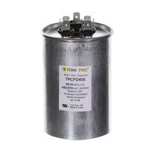 Motor Run Capacitor TRCFD455 Round Dual Indoor Outdoor 45/5 MFD/UF440/370 Volts