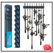 PLUSINNO Vertical Fishing Rod Holder, Wall Mounted Fishing Rod Rack, Fishing Pol