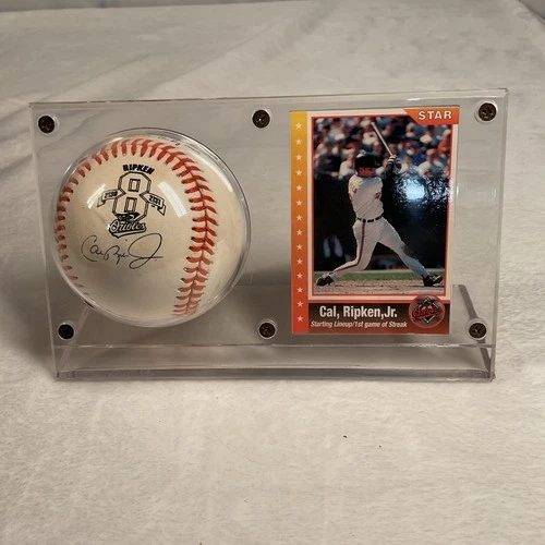 Cal Ripken Jr. #8 2131 Single Signed American League Baseball Gene Budig Pres.