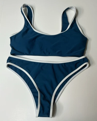 2 Piece Bikini Blue & White Sz. L B Cup
