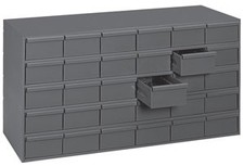 DURHAM 034-95 Drawer Bin Cabinet, 11-3/4 In. D, Gray