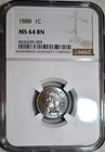 NGC MS-64 BN 1888 Indian Head Cent, Superbly Struck w/ Cartwheeling Mint Luster!