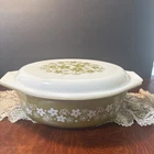 Vintage 2.5QT Pyrex  Spring Blossom  Crazy Daisy Pattern Covered Casserole Dish