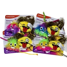 4 Pack Smarty Kat Mouse Moods Catnip Toys For Cats To Play Smiley Face 2in