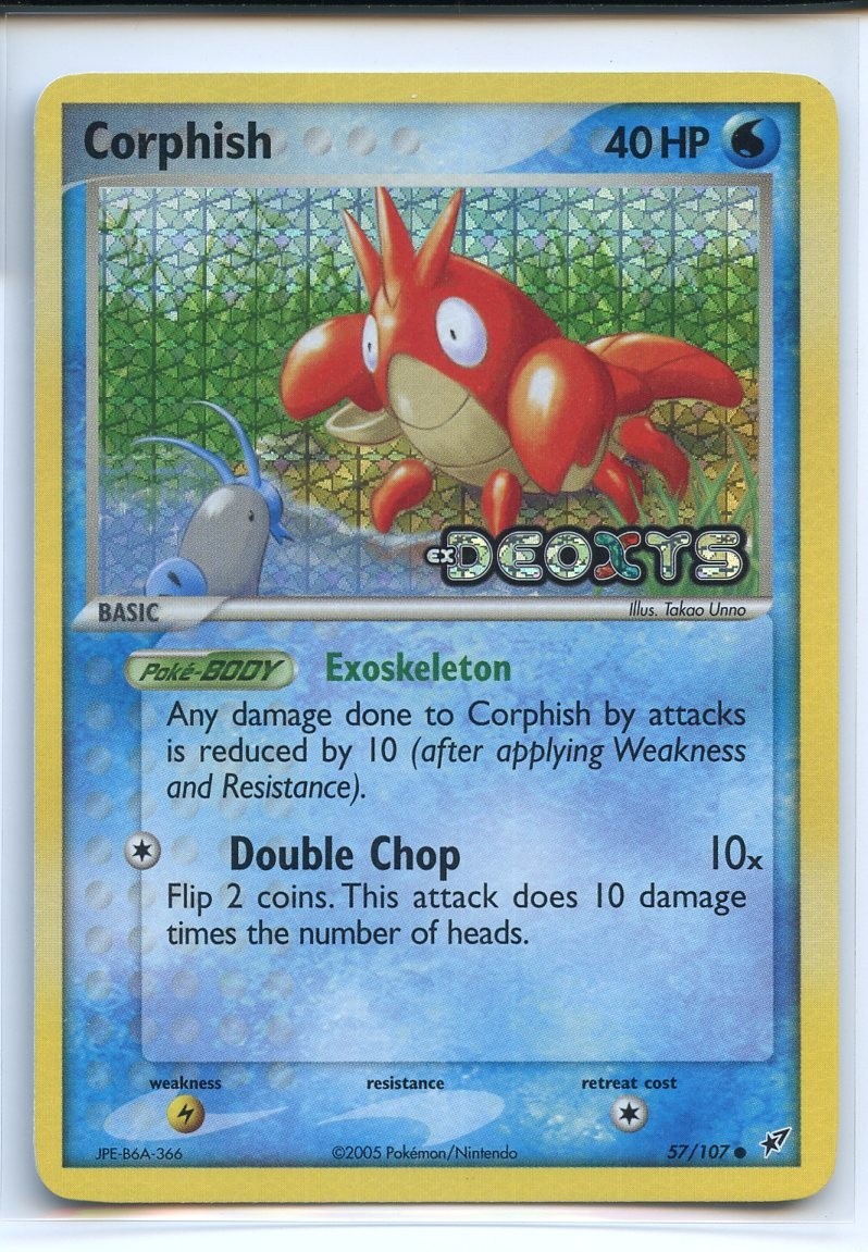 Corphish Reverse Holo Common NM 57/107 EX Deoxys Pokemon