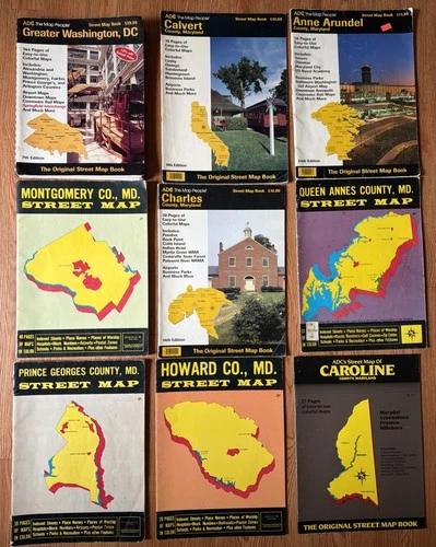 Lot of 9 ADC Maryland/Washington DC Street Map Books - product listing photo